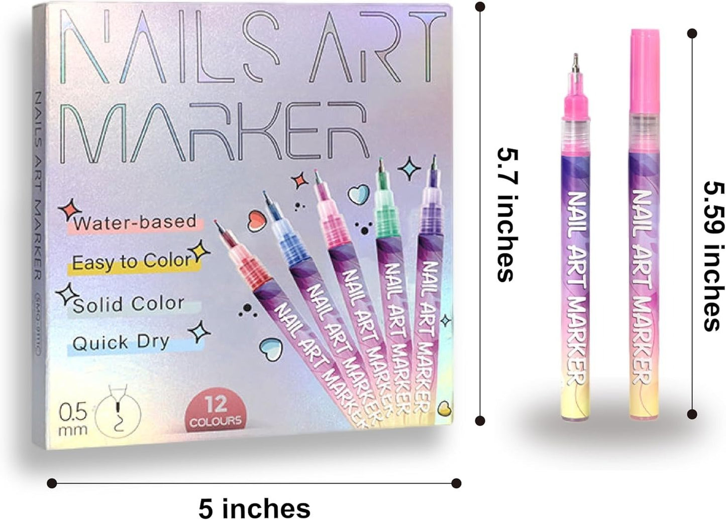 ⏳LAST WEEK SPECIAL PRICE: £9.99!!🎁12 Colors Nail Art Pens Set🎨💅