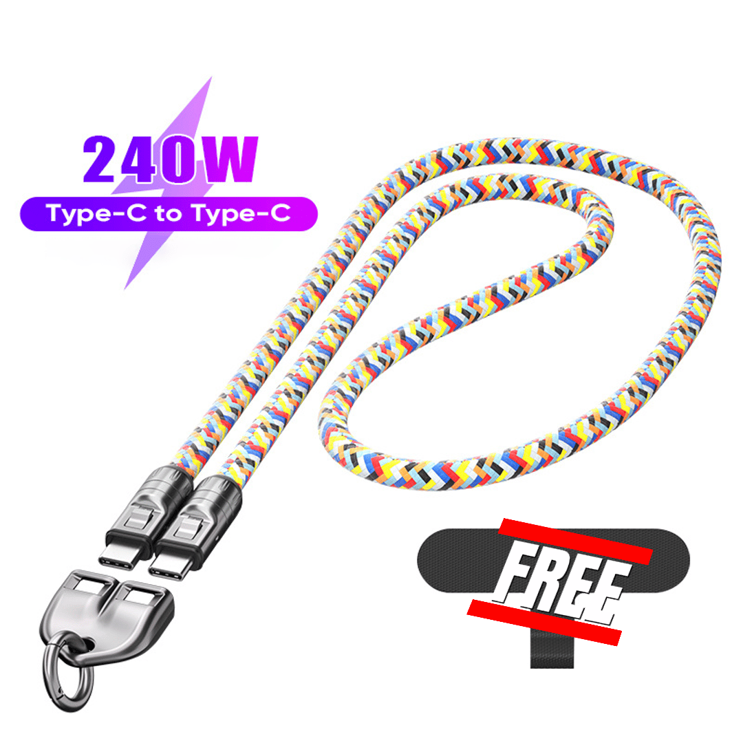 ⏰ 🤳⚡C-zu-C-Ladekabel mit 240 W und tragbarem Armbanddesign