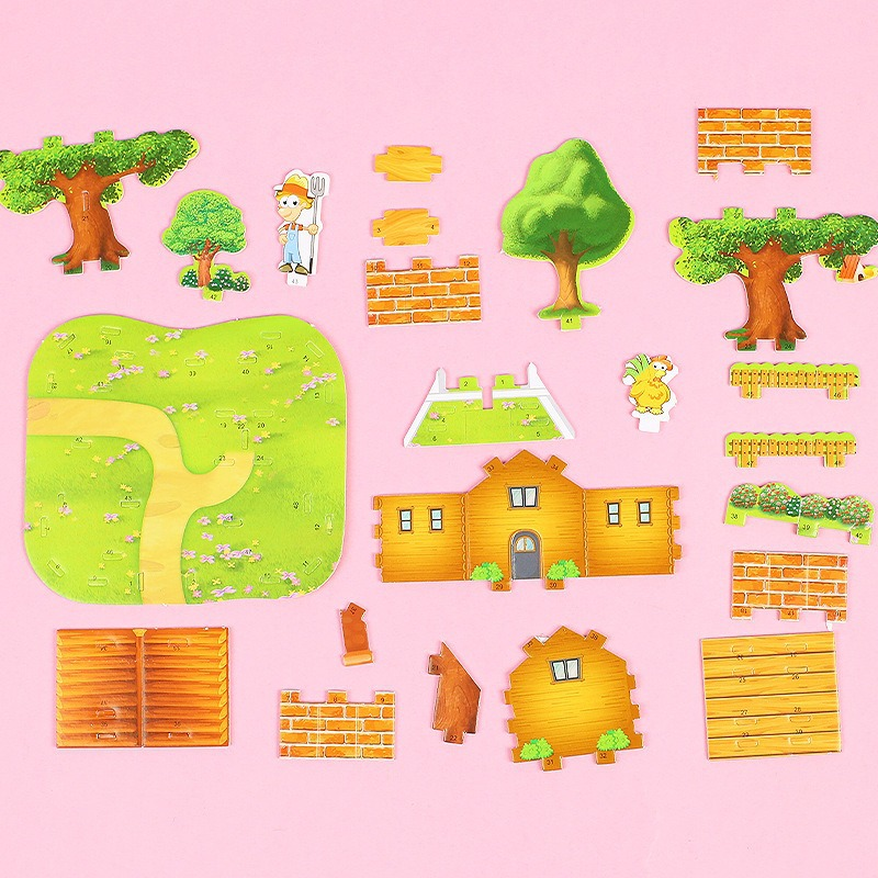10 Stück 3D-Haus-Puzzles für Kinder