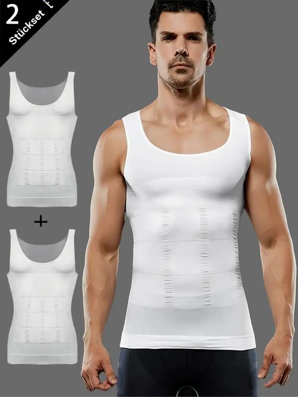 🔥 💪Kompressionsshirt für Herren, Slim Fit, figurformendes Unterhemd✨ Zwei Stück für nur 23,99 Euro