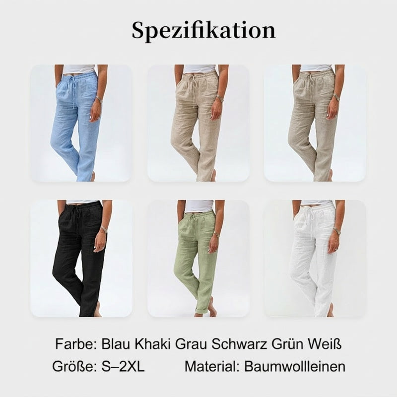👖 55% RABATT! 🌿 Damenhose aus Baumwolle & Leinen mit Elastischem Bund – Bequem, Atmungsaktiv & Lässiger Look 🥰