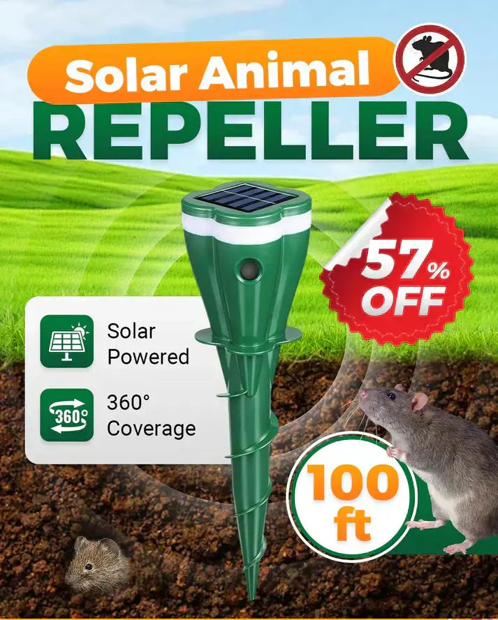 ⏰ 57 % RABATT – NUR NOCH 48 STUNDEN! ☀️💧 Wasserdichter Maulwurfsabwehr – solarbetrieben! 🐭🚫