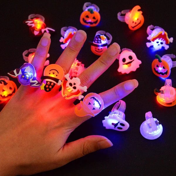 🎁LED-Licht Halloween Leuchtring😍 – Set mit 50 Stück