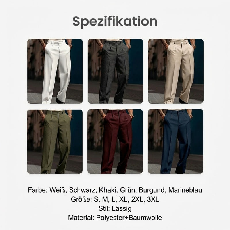 👖✨ Lässige Herrenhose mit Bundfalten und weitem Bein Perfekt für entspannte City-Styles ✓ Atmungsaktive Qualität ✓ Vielseitig kombinierbar Jetzt sichern!