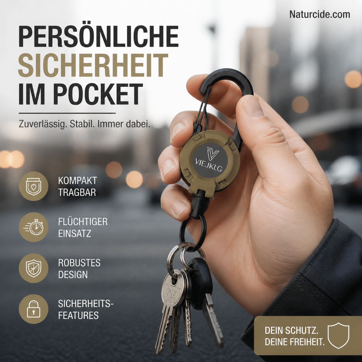 🔥🎁 1+1 GRATIS!! 🥳🏆3-in-1-Multifunktions-Schlüsselanhänger mit einziehbarem Zugseil, robuster Stahlseilschnalle und praktischem Werkzeug für Outdoor-Sportarten💪🧗