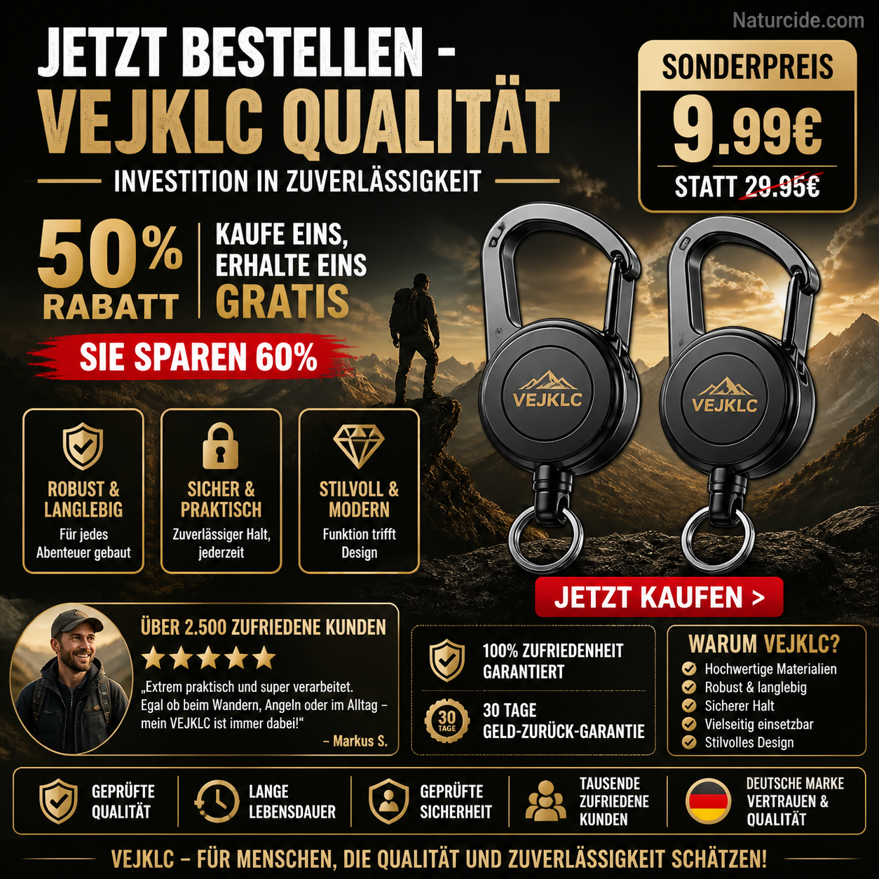 🔥🎁 1+1 GRATIS!! 🥳🏆3-in-1-Multifunktions-Schlüsselanhänger mit einziehbarem Zugseil, robuster Stahlseilschnalle und praktischem Werkzeug für Outdoor-Sportarten💪🧗