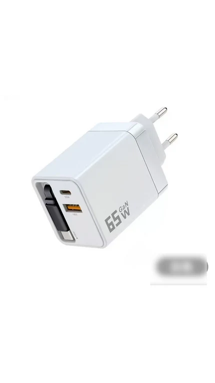 3-in-1-GaN-Ladegerät, 80 W MAX skalierbares Schnelllademodul mit Typ-C-Kabel und 2 USB-Anschlüssen