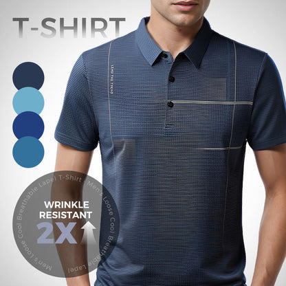 👔 Hübsches Polohemd für Männer - Kaufen Sie 3 und erhalten Sie 1 gratis👕Lockeres, kühles, atmungsaktives T-Shirt mit Revers für Männer
