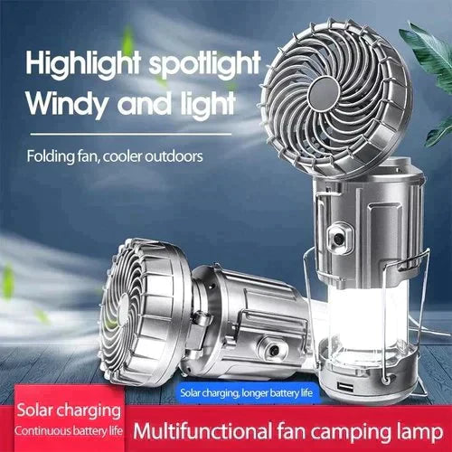 🔥Sommer-Hot-Sale - 61% Rabatt🔥Tragbare LED-Camping-Laterne mit Ventilator🏕️💨💡