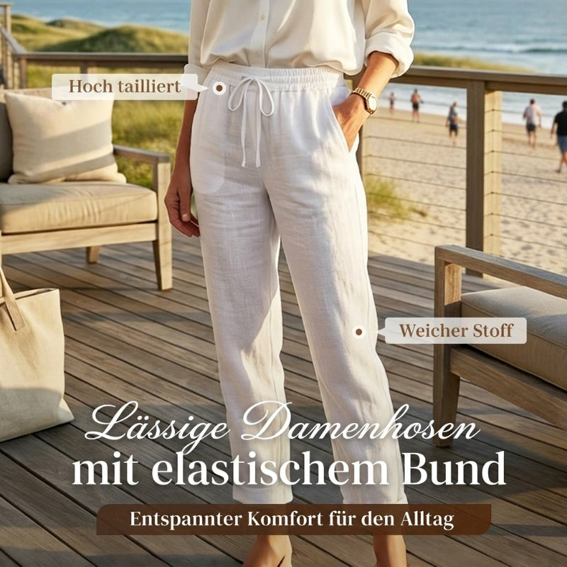 👖 55% RABATT! 🌿 Damenhose aus Baumwolle & Leinen mit Elastischem Bund – Bequem, Atmungsaktiv & Lässiger Look 🥰