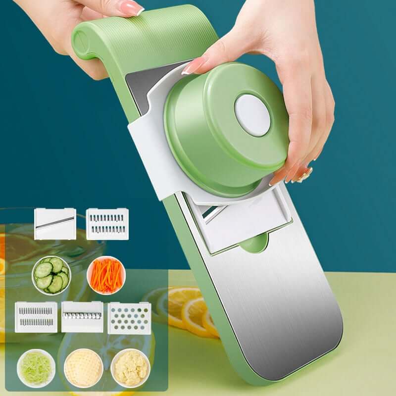 🥕 Multifunktionaler Gemüseschneider – 6-in-1, Sicherheitsmesser & Rutschfeste Basis für Schnelles Schneiden 🍓✨📦