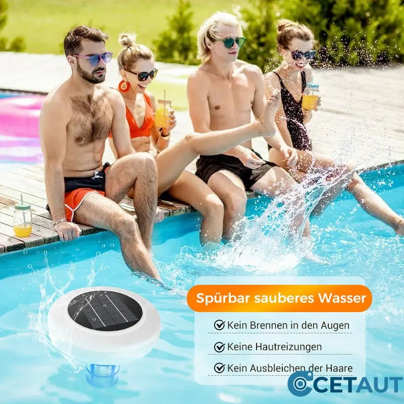 🌞Kristallklarer Pool – ohne Chemie, mit Solarenergie! SOLARBETRIEBENER SCHWIMMENDER POOL-IONISATOR