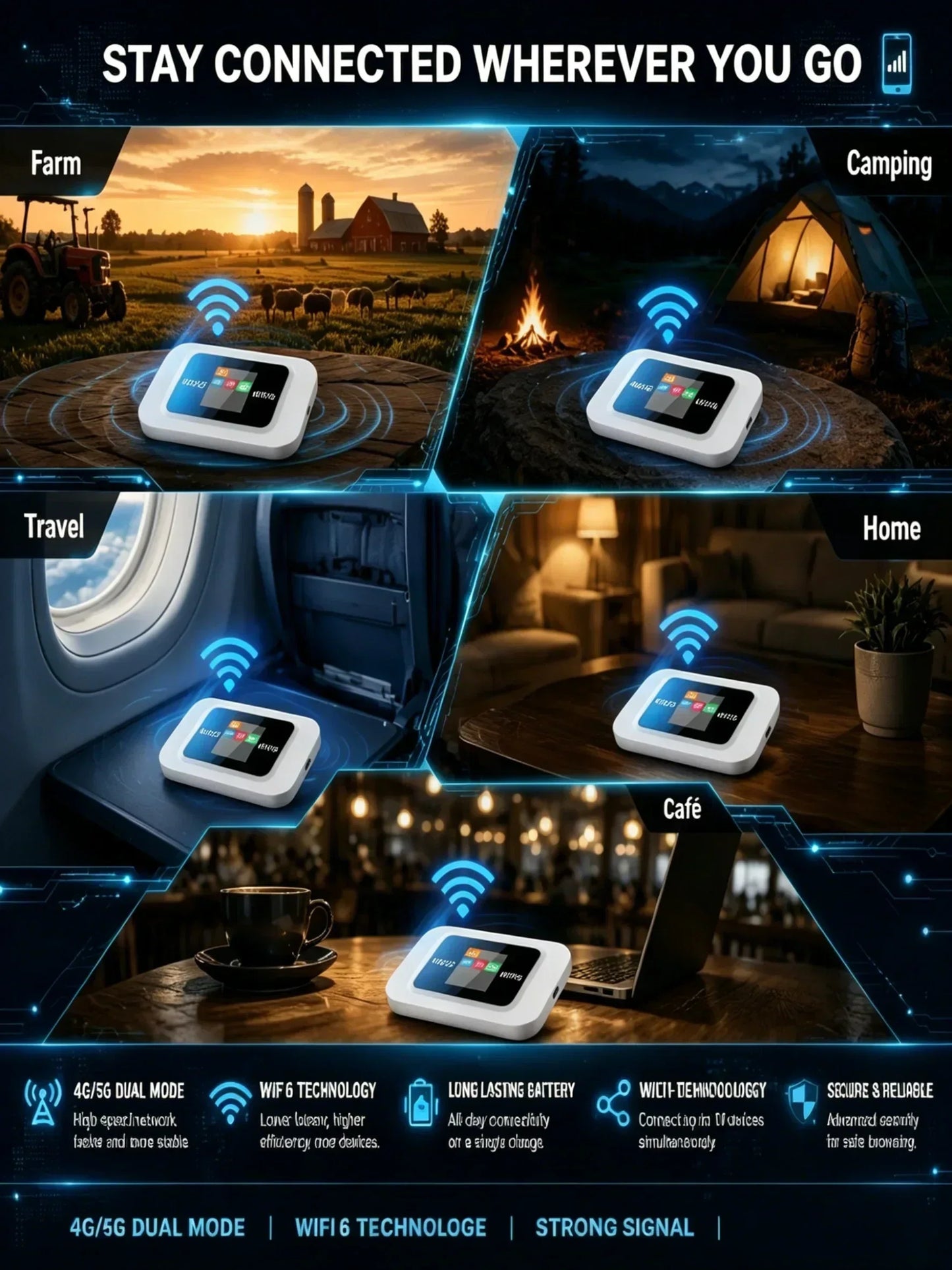 🥳2026 HOT SALE🥳💞Über 50.000 verkaufte Exemplare!📶🌐 Mobiler Hotspot – Tragbares WLAN, flächendeckender Empfang überall. Kein Vertrag, keine Einrichtung. Bleiben Sie auch unterwegs immer in Verbindung! 📱✨