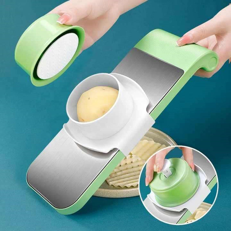 🥕 Multifunktionaler Gemüseschneider – 6-in-1, Sicherheitsmesser & Rutschfeste Basis für Schnelles Schneiden 🍓✨📦