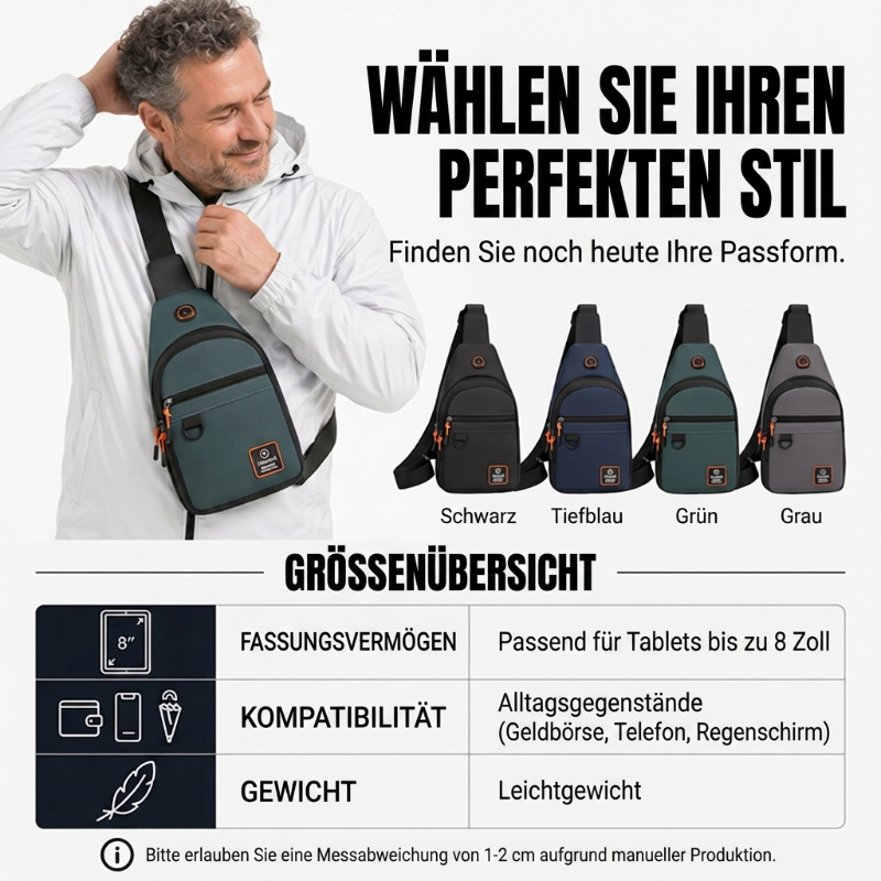 🎒💼 50% RABATT! Wasserdichte Umhängetasche mit mehreren Fächern – Verstellbarer Trageriemen für täglichen Gebrauch & Reisen 🌧️✨
