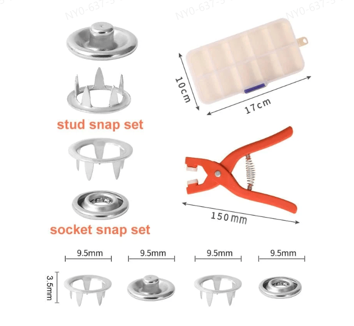 🔥Metall-Druckknöpfe mit Befestigungszangen-Werkzeugsatz Erfolg