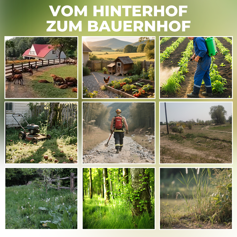 Professionelles Unkrautjäten, Bambus, Bäume, schadstofffrei, um den Hof sauberer zu machen