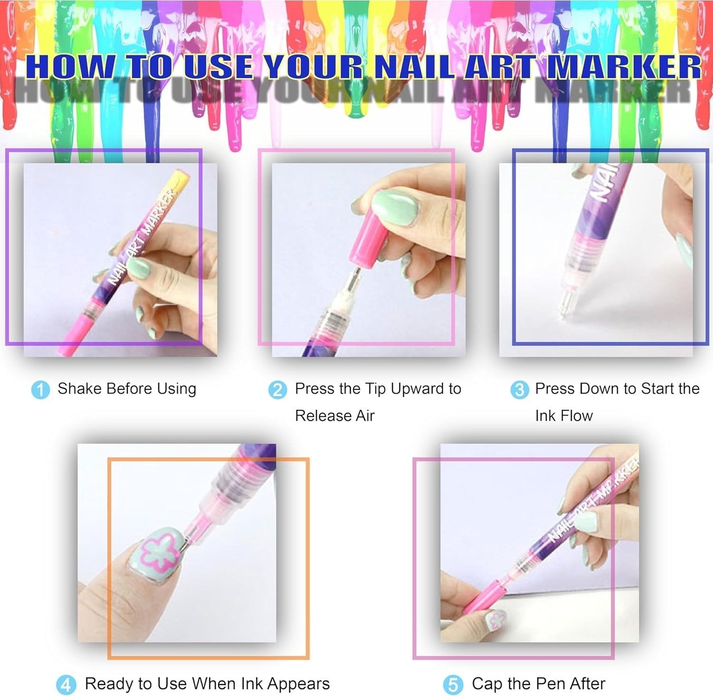 ⏳LAST WEEK SPECIAL PRICE: ￡9.99!!🎁12 Colors Nail Art Pens Set🎨💅