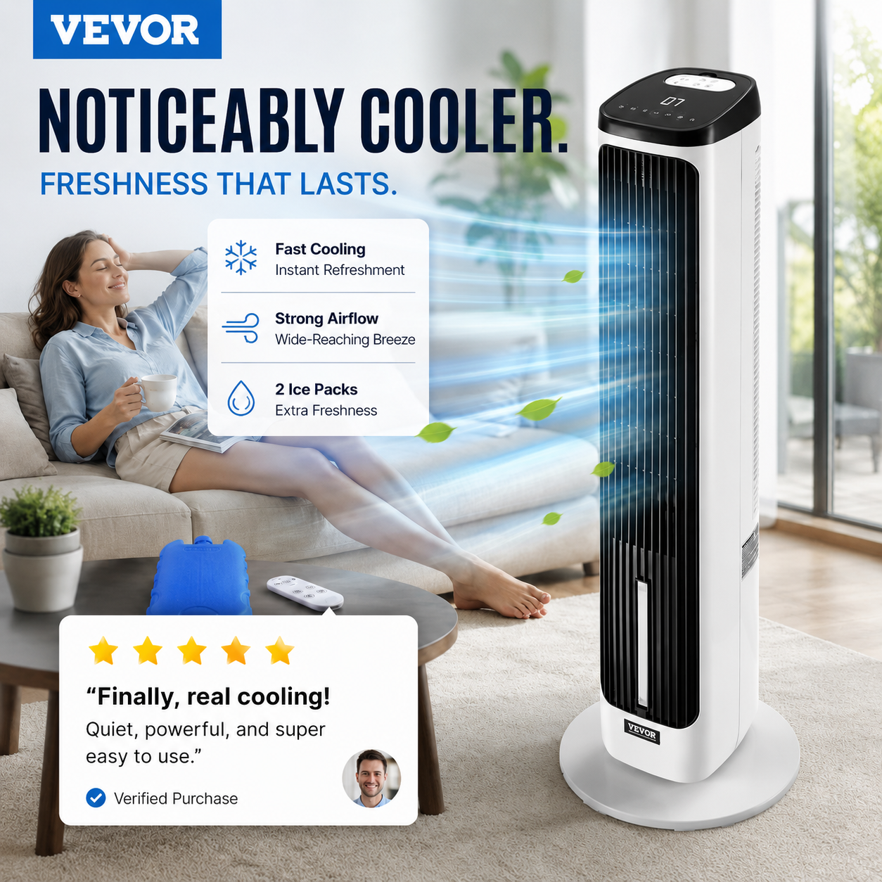 🌀 Tragbarer USB-Turmventilator mit 3 Geschwindigkeitsstufen – kompakt, leistungsstark & vielseitig – perfekt für Büro, Schlafzimmer & unterwegs