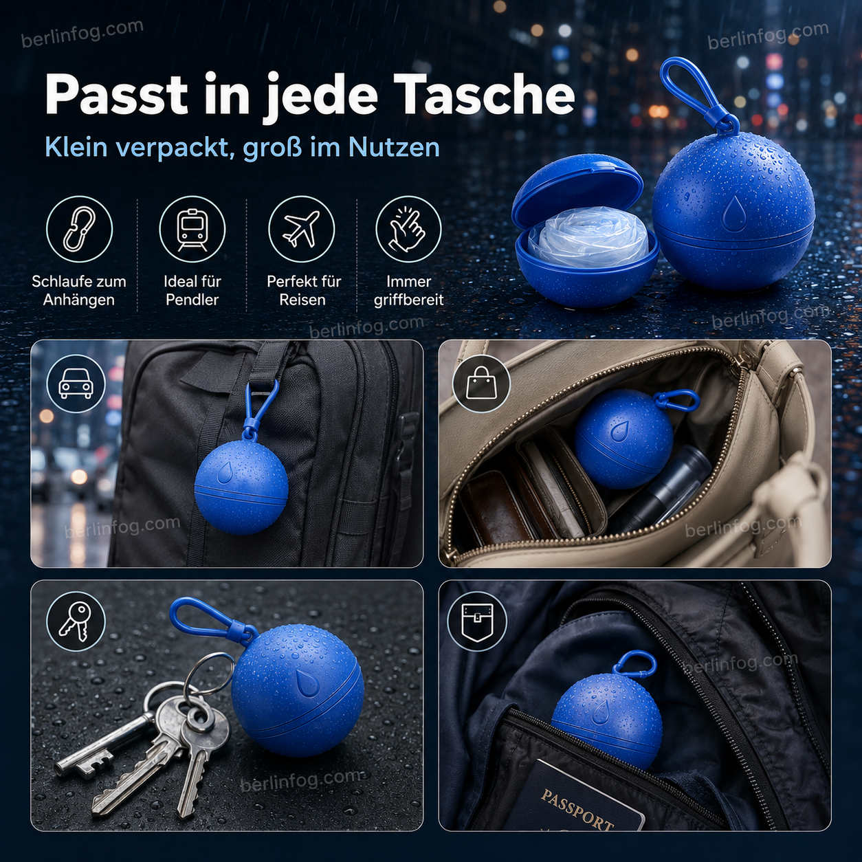 🥳HEISSER SALE 2026🥳💞50.000+ VERKAUFT!👵❤️  Einweg-Regenjacke in Mini-Kugelform (1 kaufen, 1 gratis)