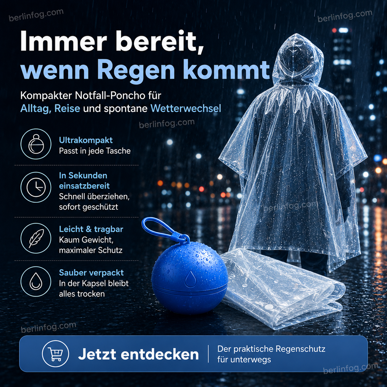 🥳HEISSER SALE 2026🥳💞50.000+ VERKAUFT!👵❤️  Einweg-Regenjacke in Mini-Kugelform (1 kaufen, 1 gratis)