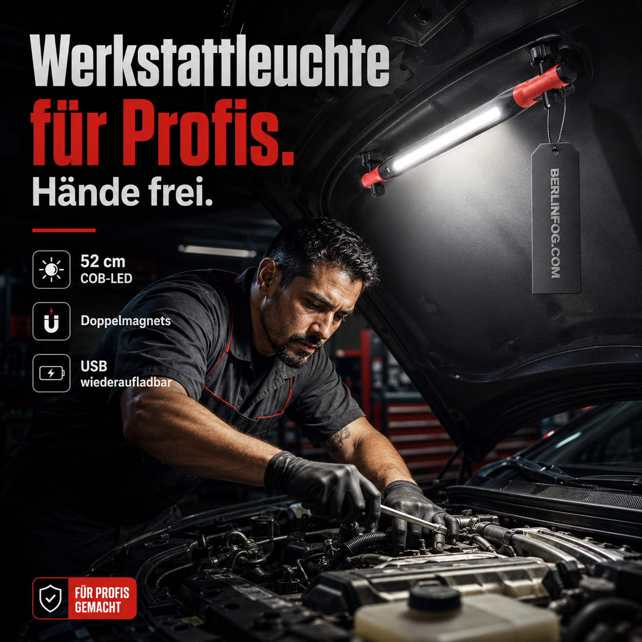 🌞Frühlingserwachen: 50% Rabatt!💡Wiederaufladbare Werkstattleuchte – 3000 LM, IPX4 Wassergeschützt & 360° Haken!