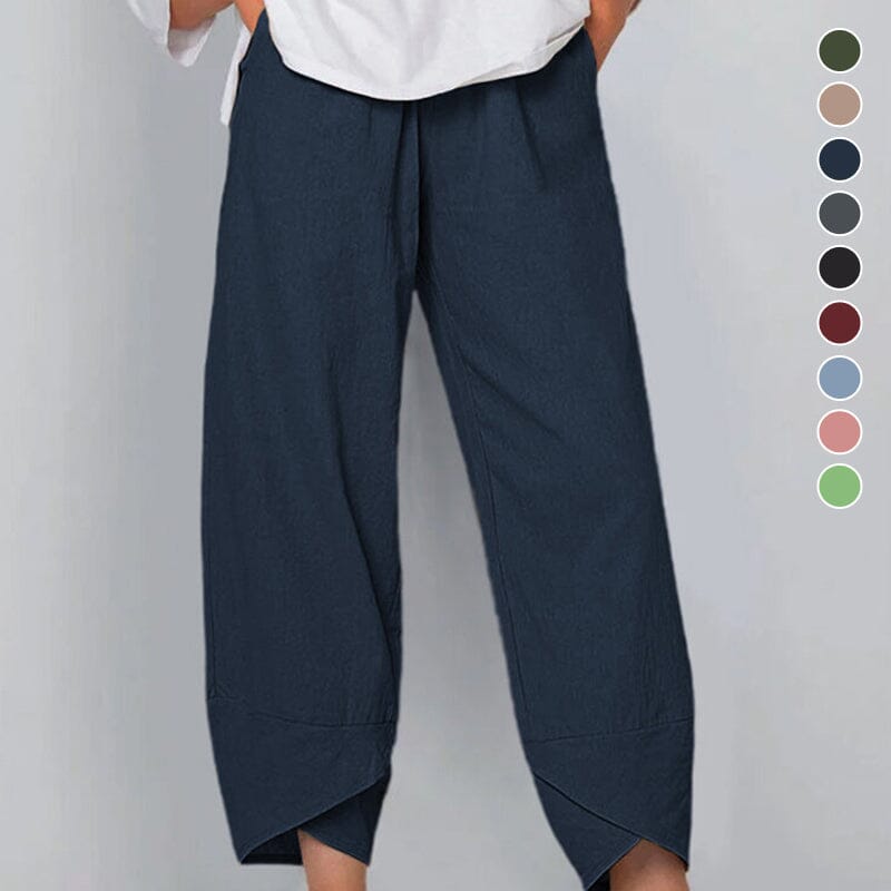 👖Jetzt 59 % Rabatt!✨Vintage-Hose mit asymmetrischem Gummibund und Taschen – Einzigartiges Design, bequeme Passform und funktionaler Stil🌸