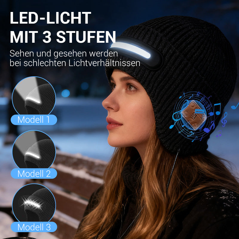 Wiederaufladbare Bluetooth-Mütze mit Licht