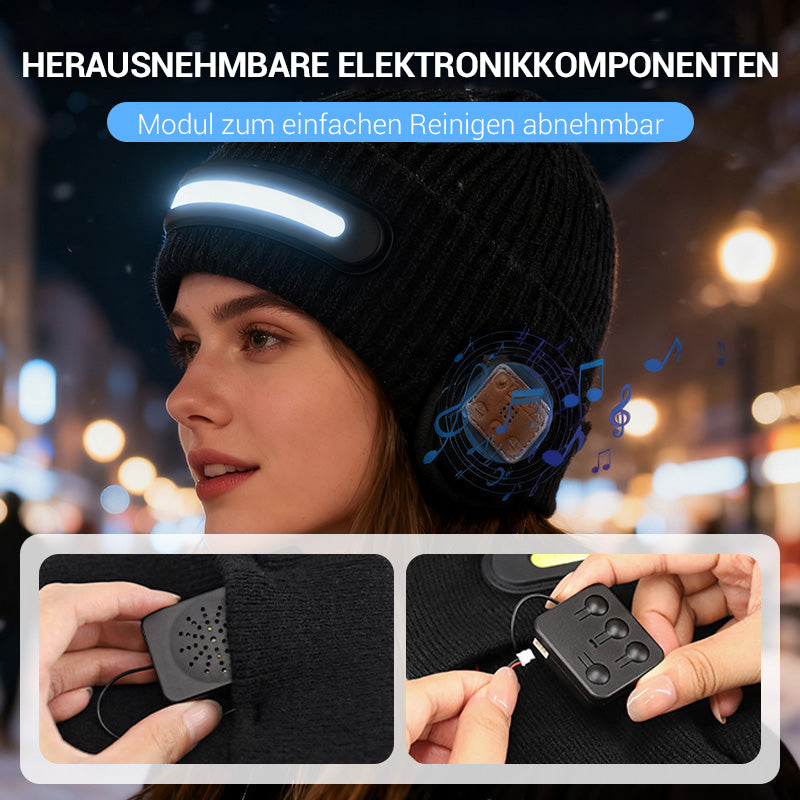 Wiederaufladbare Bluetooth-Mütze mit Licht