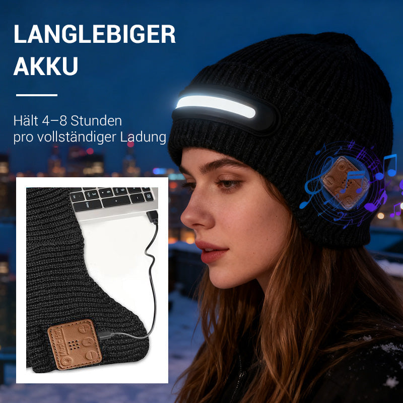 Wiederaufladbare Bluetooth-Mütze mit Licht