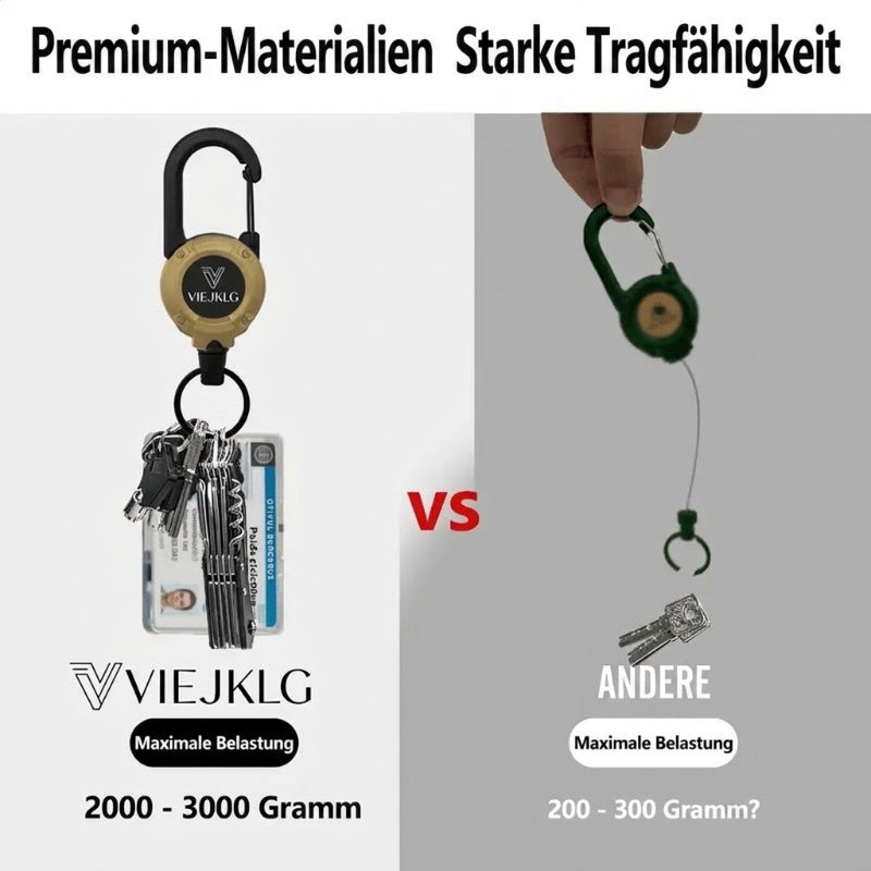 🔥🎁 1+1 GRATIS!! 🥳🏆3-in-1-Multifunktions-Schlüsselanhänger mit einziehbarem Zugseil, robuster Stahlseilschnalle und praktischem Werkzeug für Outdoor-Sportarten💪🧗