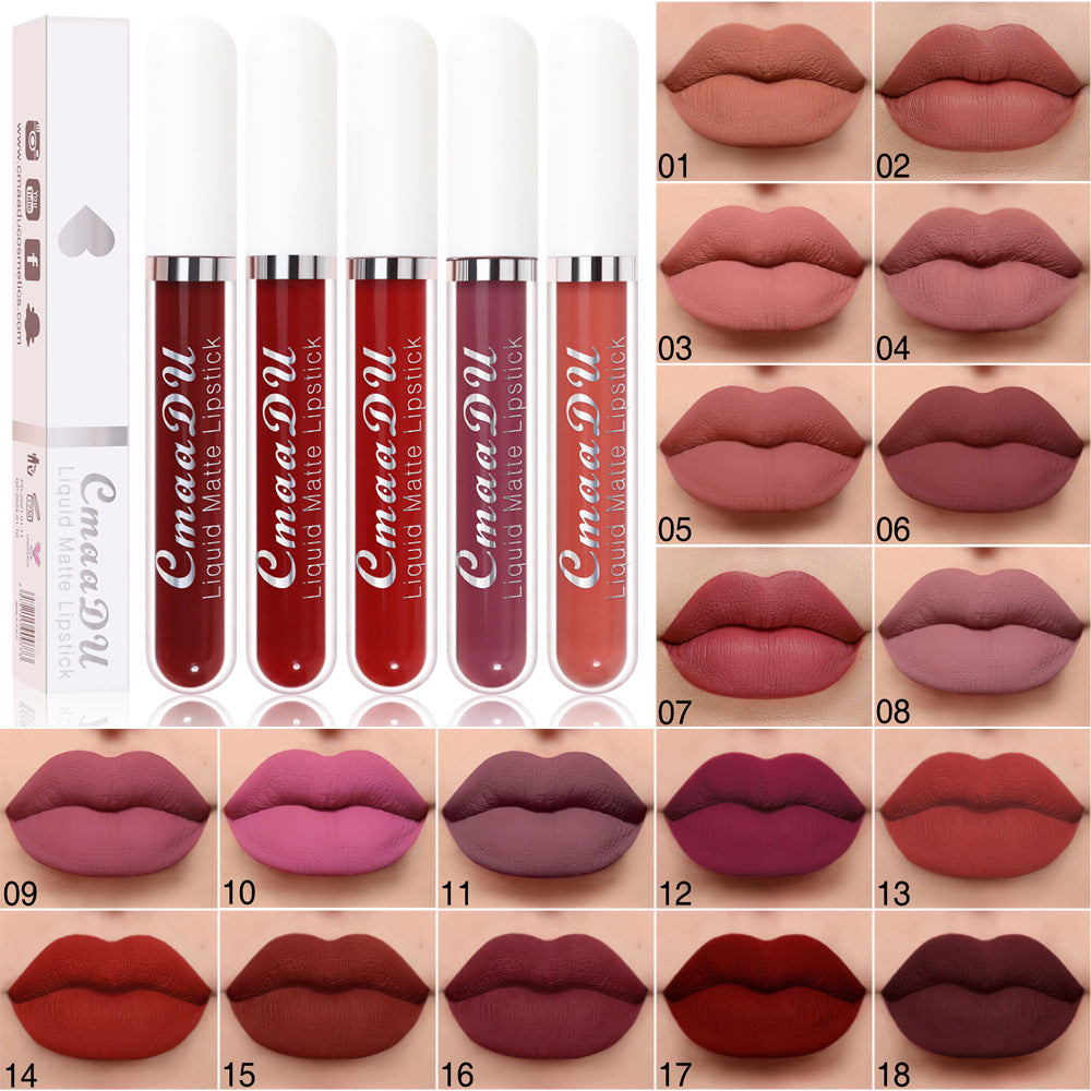 📢📢56% OFF !!!⏰18 Pcs Matte Waterproof  Long Lasting Lip Gloss