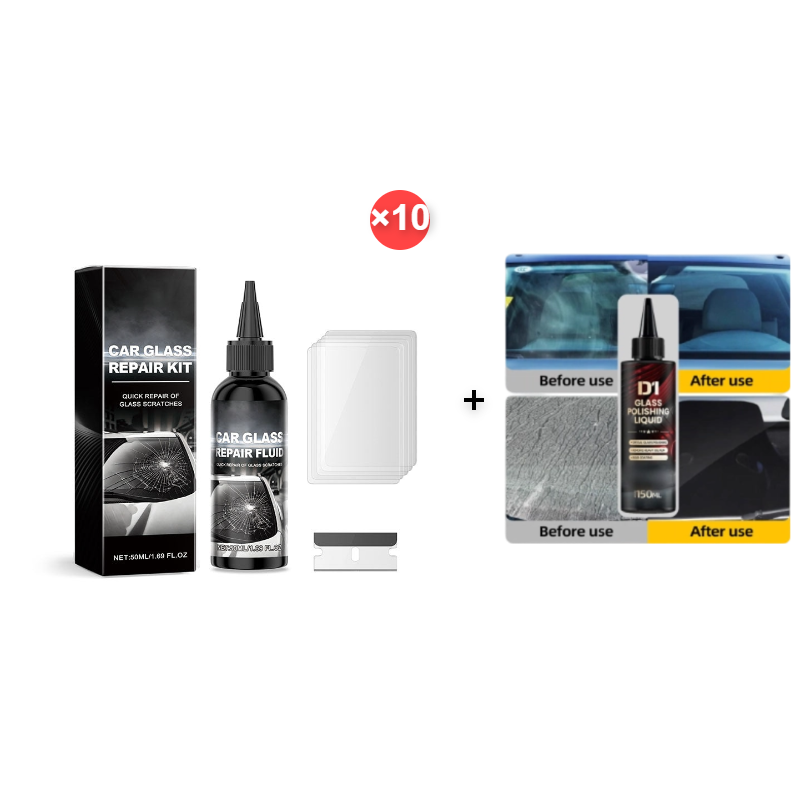 💫Kaufen Sie 4 und erhalten Sie 6 gratis💫Schnell wirkendes Auto-Windschutzscheiben-Riss-Reparaturset