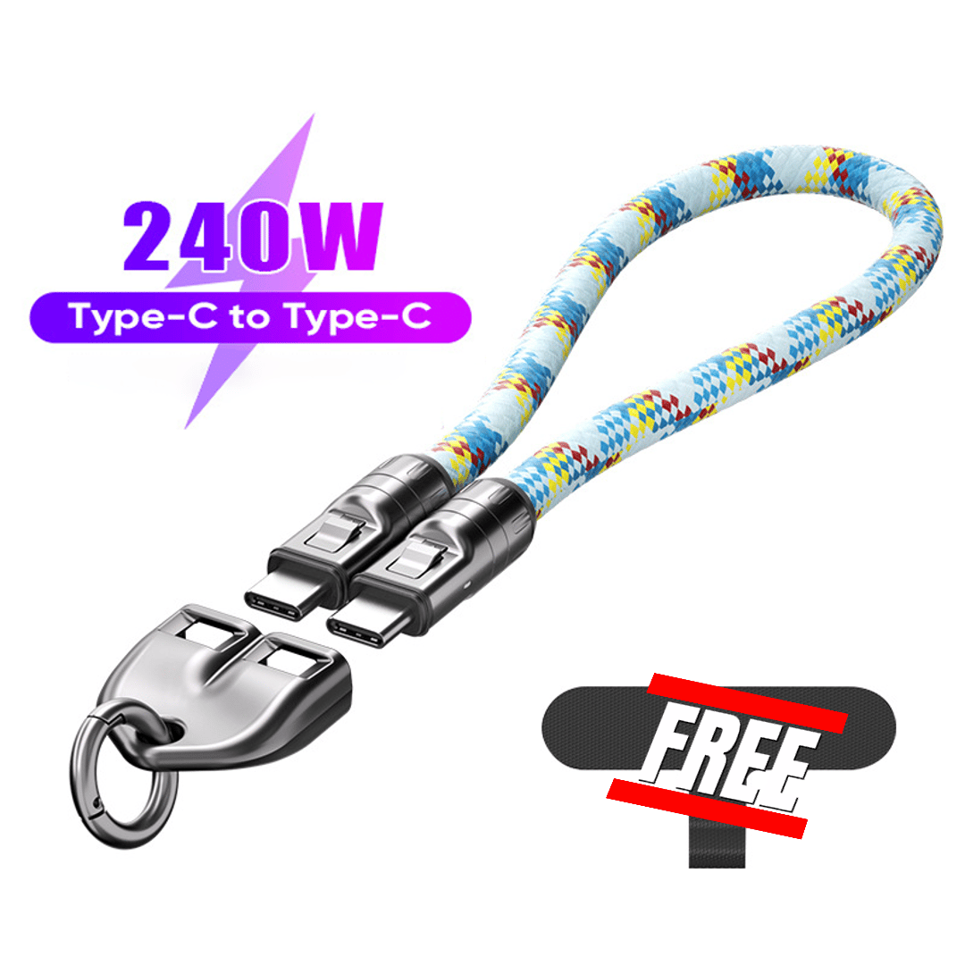 ⏰  🤳⚡C-zu-C-Ladekabel mit 240 W und tragbarem Armbanddesign
