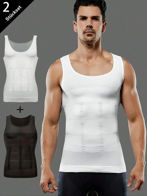 🔥 💪Kompressionsshirt für Herren, Slim Fit, figurformendes Unterhemd✨ Zwei Stück für nur 23,99 Euro