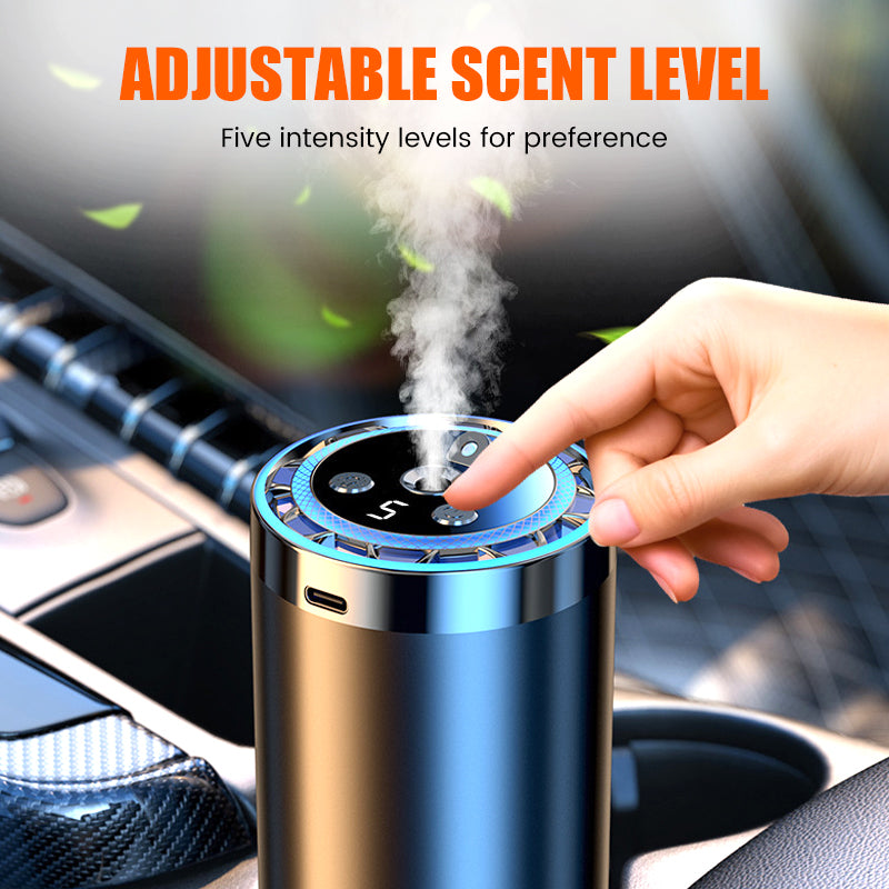 🚗✨ Auto-Duftspender mit Smart Start – Verwandelt Ihren Fahrzeuginnenraum sofort in eine Wohlfühloase! 🌿💧 5-stufige Nano-Zerstäubung, 300% intensivere Aromen – natürlich und anpassbar für jedes Auto. Elegantes Licht inklusive.