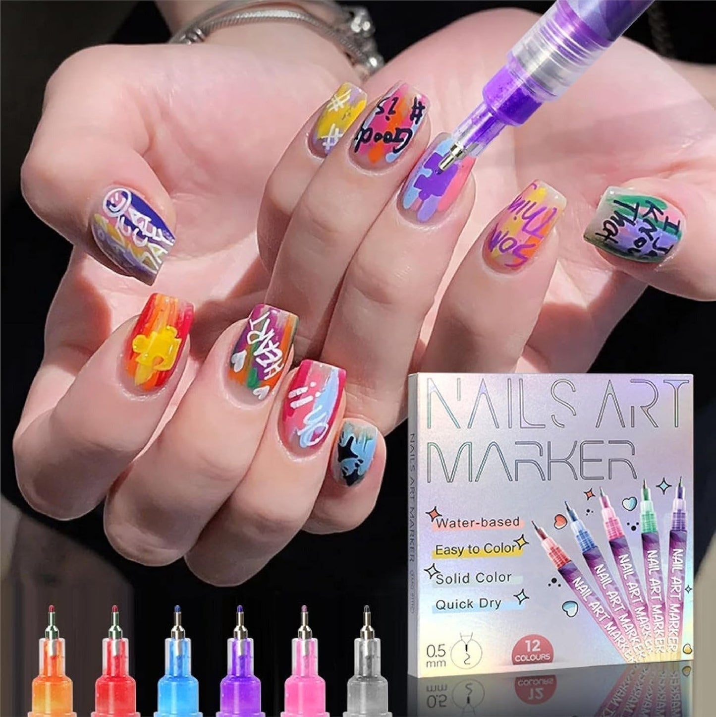 ⏳LAST WEEK SPECIAL PRICE: ￡9.99!!🎁12 Colors Nail Art Pens Set🎨💅