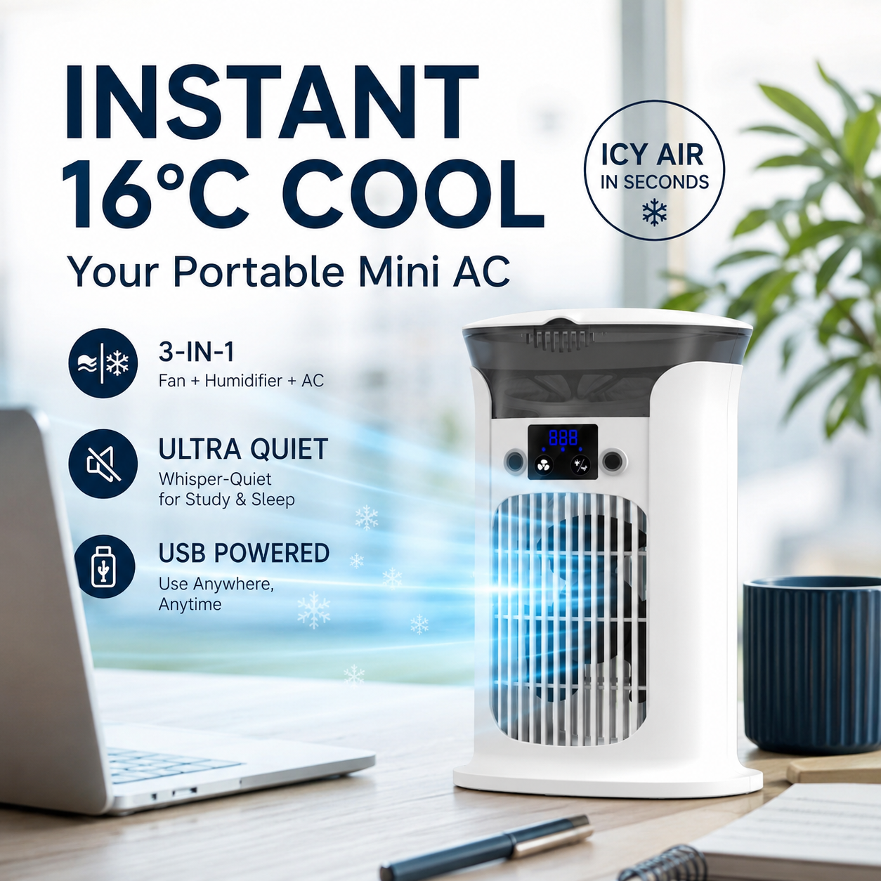 🔥Zeitlich begrenzte Aktion: 50 % Rabatt🔥3-in-1-Tischventilator