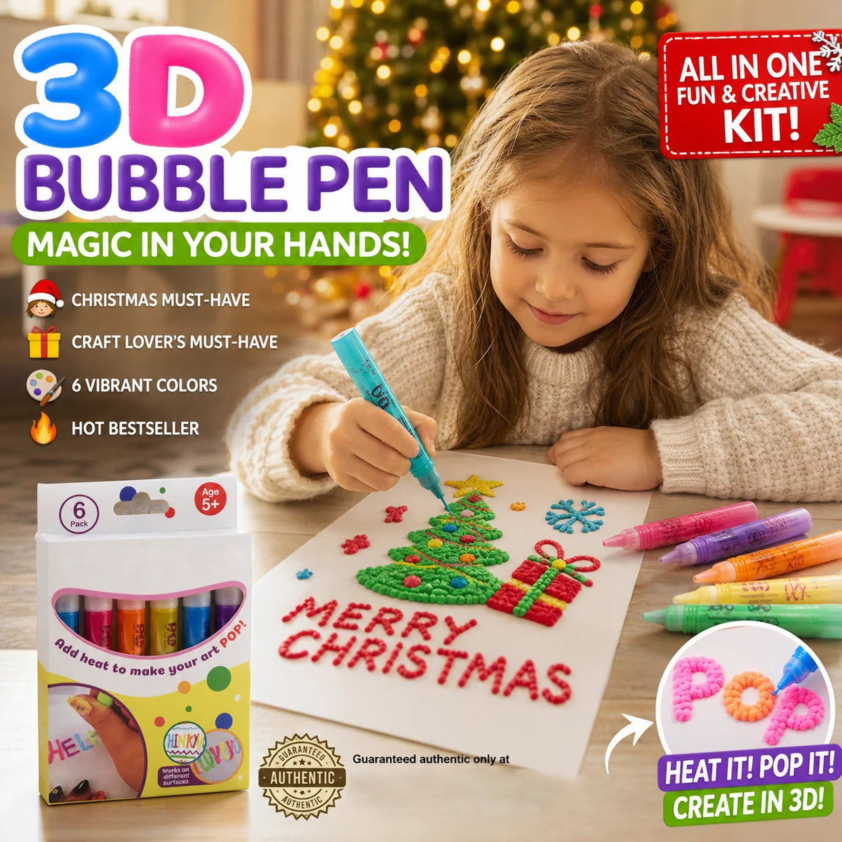 📢📢50 % Rabatt!! 🎁🎄Weihnachtsangebot 50% OFF - DIY Bubble-Popcorn-Zeichenstifte