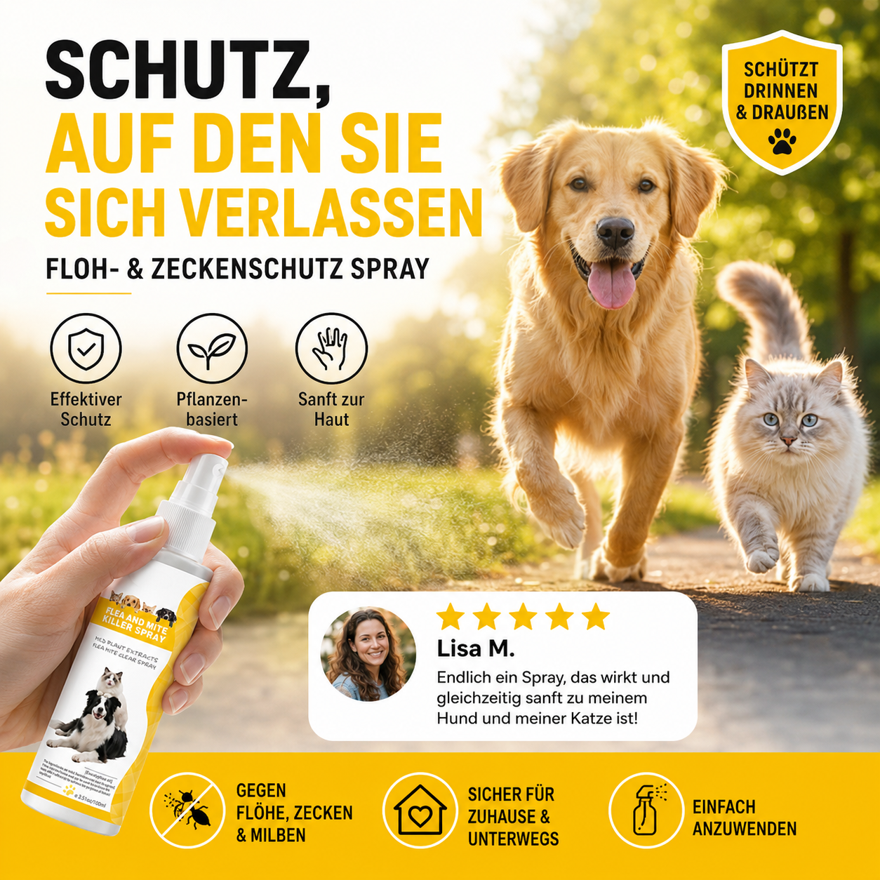 📢📢50 % Rabatt!!🥳🐶🐱Sanftes Schädlingsabwehrspray für Haustiere