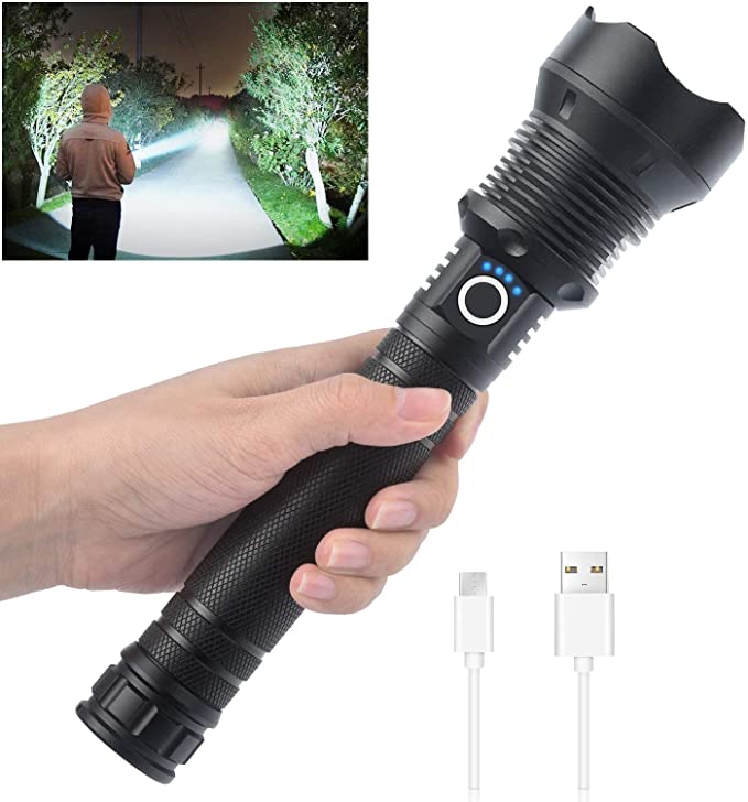 ✨75% Rabatt am letzten Tag des Verkaufs✨ Superhelle, leistungsstarke, hohe Lumen, lange taktische Taschenlampen mit wiederaufladbarer Batterie