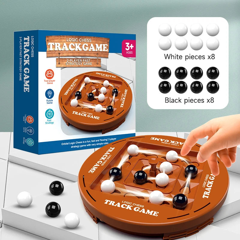 ♟️🌀Logik Schach Track Spielset für 2-4 Spieler, lustige Familien Spieleabend Unterhaltung✨💫