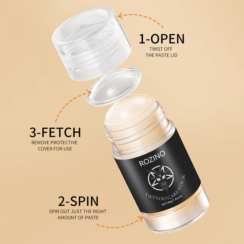 Tattoo Pflege Stick für leuchtende Farben & geschmeidige Haut – Farbfixierende Creme für neue und alte Tattoos