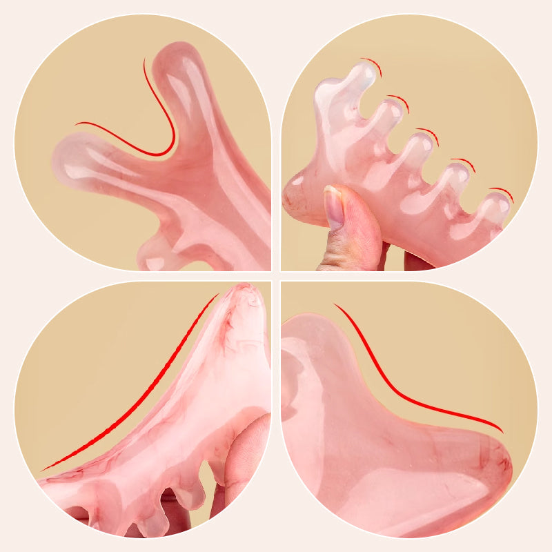 Multifunktionaler Kopfhautmassage-Kamm und Gua Sha Werkzeug