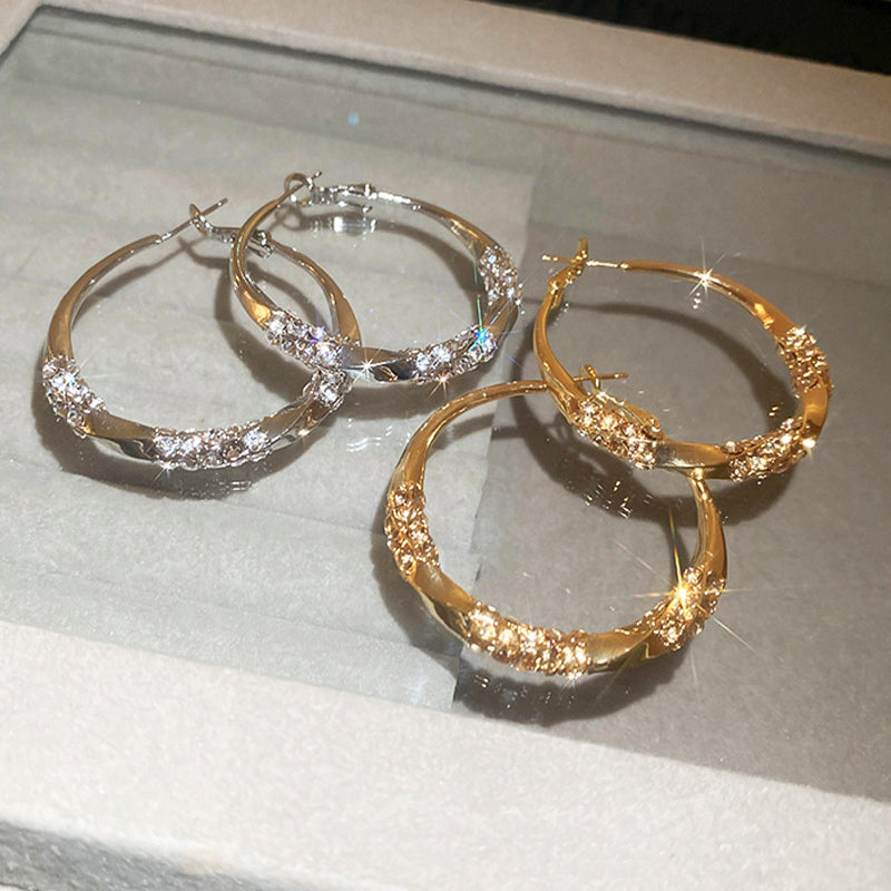 🌸🌸🌸Der Vorverkauf läuft!!! Wer zuerst kauft, bekommt zuerst!！！Circle Earrings with Zirconia