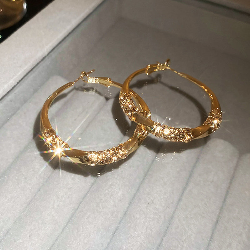 🌸🌸🌸Der Vorverkauf läuft!!! Wer zuerst kauft, bekommt zuerst!！！Circle Earrings with Zirconia