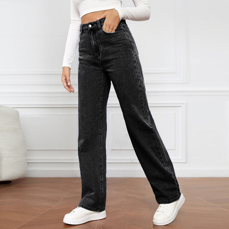 ⏰Neuer exklusiver Flash Sale 57 % RABATT🔥Lässige Stretchjeans mit hoher Taille, mehreren Taschen und weitem Bein