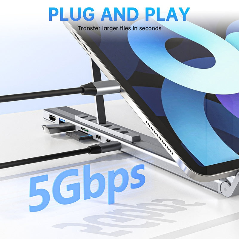 💻 💥60% RABATT! ⚡ 2-in-1 USB-C Dockingstation & Laptopständer – 8 Ports, 4K HDMI & Höhenverstellbar für Mehr Produktivität 🖥️