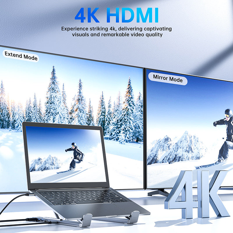 💻 💥60% RABATT! ⚡ 2-in-1 USB-C Dockingstation & Laptopständer – 8 Ports, 4K HDMI & Höhenverstellbar für Mehr Produktivität 🖥️