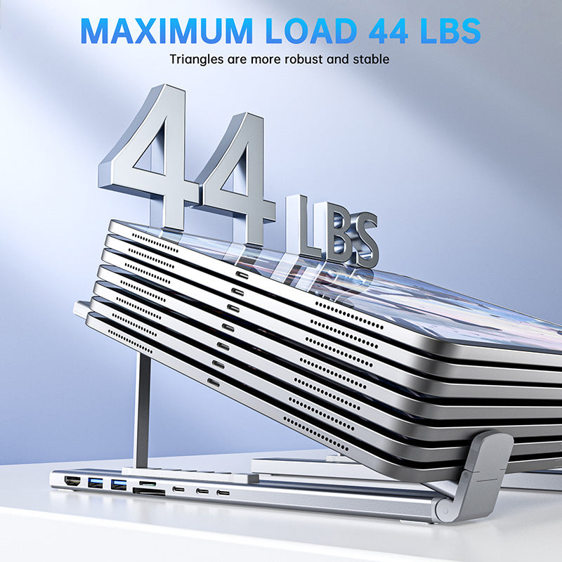 💻 💥60% RABATT! ⚡ 2-in-1 USB-C Dockingstation & Laptopständer – 8 Ports, 4K HDMI & Höhenverstellbar für Mehr Produktivität 🖥️